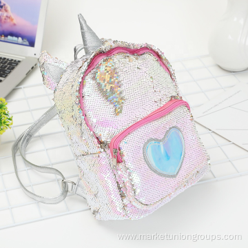 Customizable Fashion 3D Design Unique Unicorn Sequin Student Backpacks